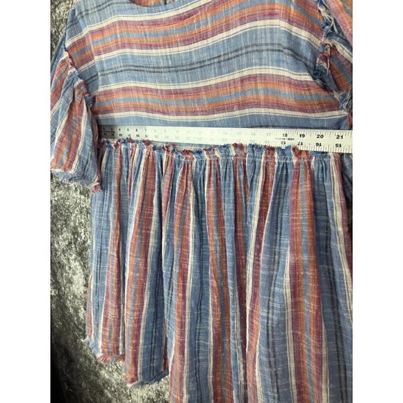 Free People Dress Womens Small Summer Night Striped Pockets Babydoll Mini Boho - Picture 10 of 16